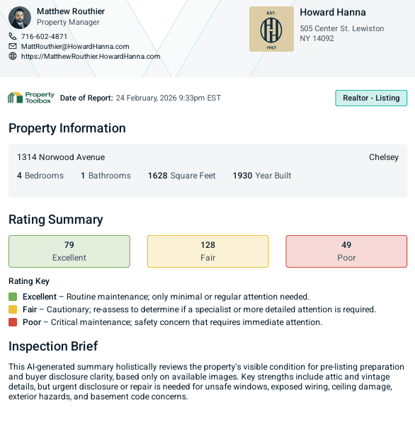 Real Estate Listing Report sample first page